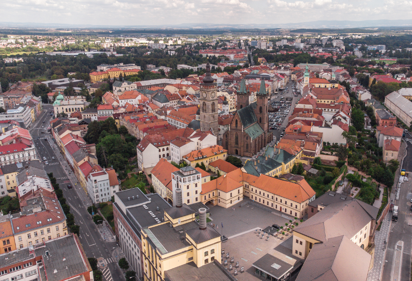 Pohled z výšky - Hradec Králové