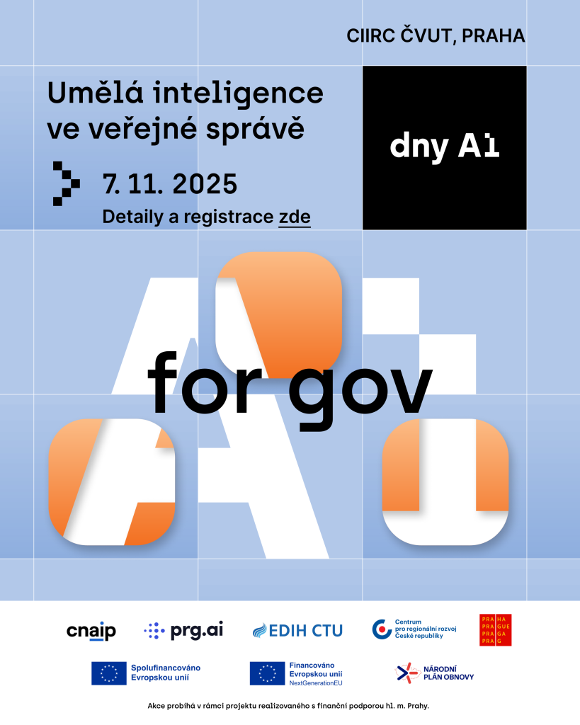 Pozvánka na akci Dny AI: Umělá inteligence ve veřejné správě, 7. listopadu 2025